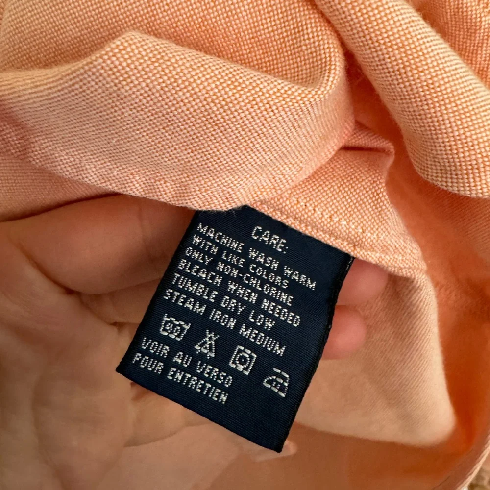 Peach Ralph Lauren button down size 10 - Picture 3 of 4